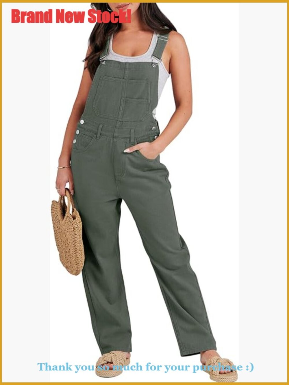 Denim Overalls, Loose Fit Adjustable Strap, Casual & Work Jumpsuit
